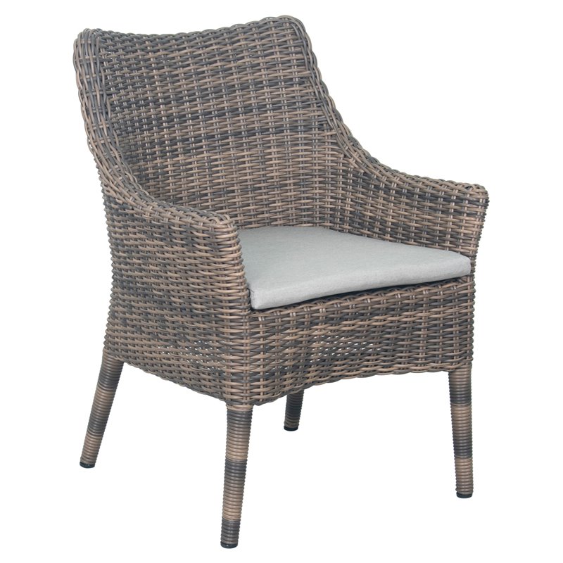 Seasonal Living HDPE Wicker and Aluminum Frame Dining Chair Set of Two