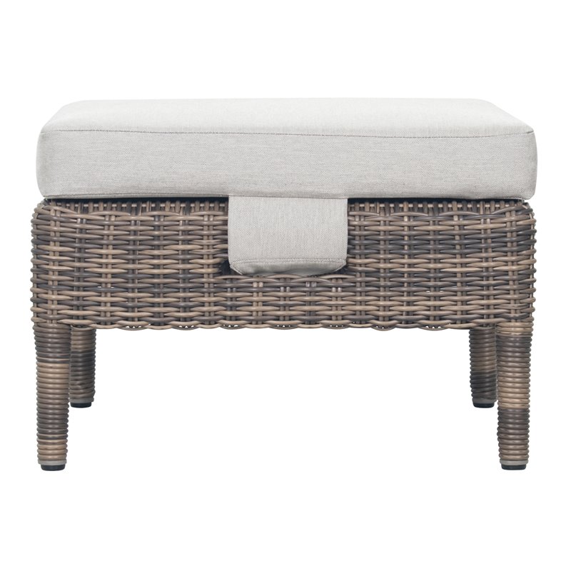 Seasonal Living Provenance Signature Wicker Leeward Aluminum Ottoman in Brown