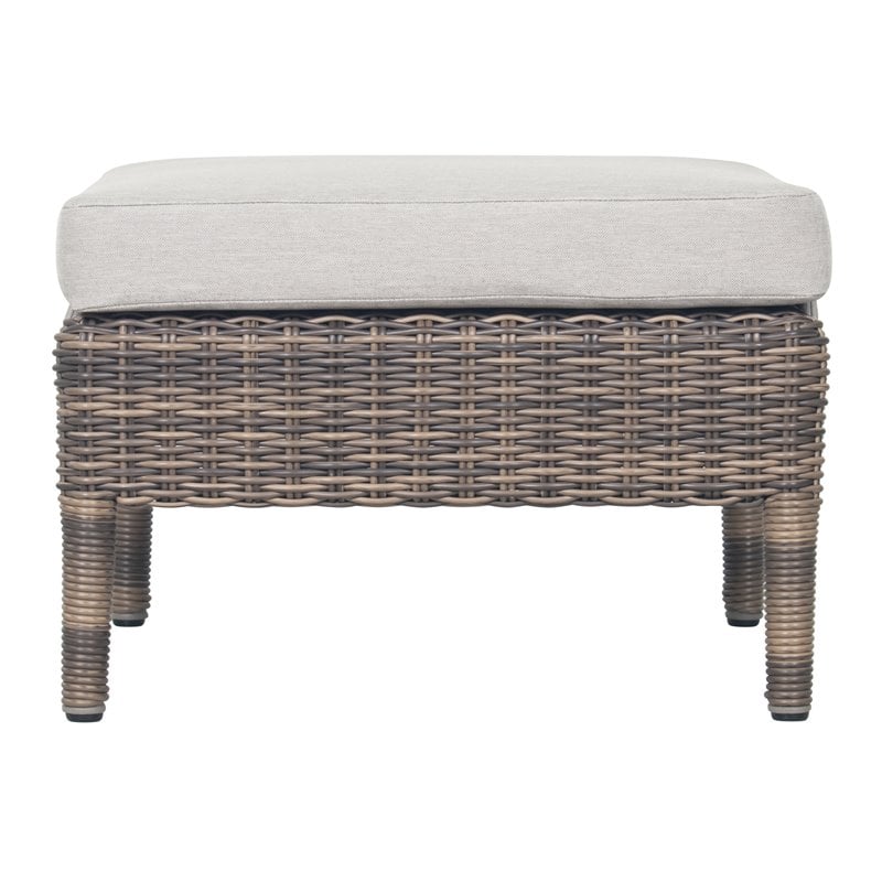 Seasonal Living Provenance Signature Wicker Leeward Aluminum Ottoman in Brown