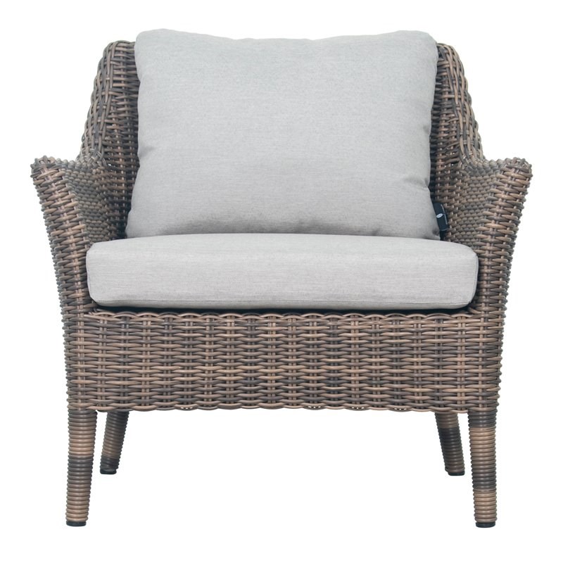Seasonal Living Provenance Signature Wicker Aluminum Lounge Chair in Brown