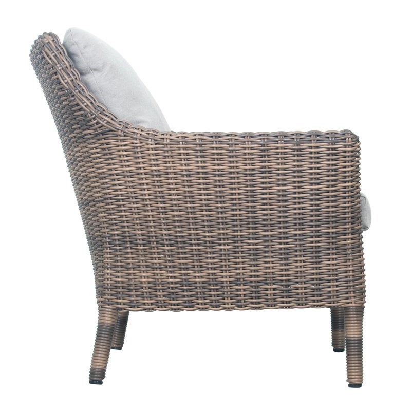 Seasonal Living Provenance Signature Wicker Aluminum Lounge Chair in Brown