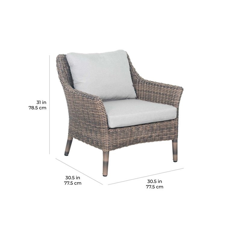 Seasonal Living Provenance Signature Wicker Aluminum Lounge Chair in Brown
