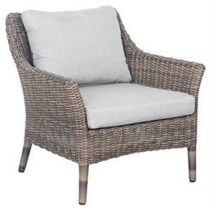 seasonal living provenance signature wicker aluminum lounge chair in brown