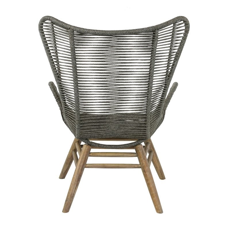 Seasonal Living Explorer Oceans 2-piece Wood Chair and Ottoman in Mixed Gray