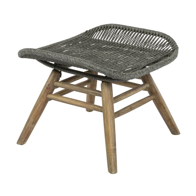 Seasonal Living Explorer Oceans 2-piece Wood Chair and Ottoman in Mixed Gray