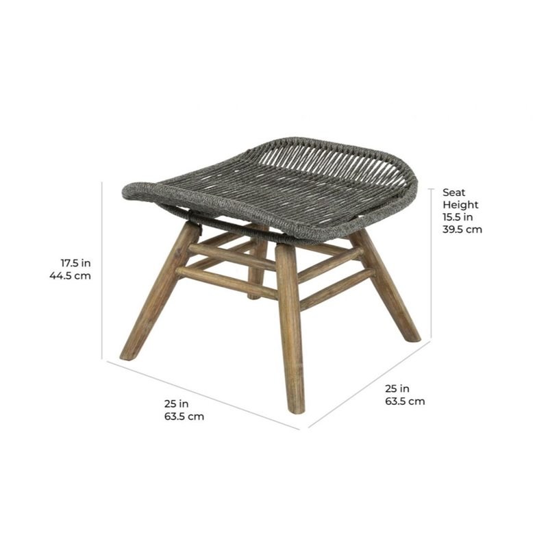 Seasonal Living Explorer Oceans 2-piece Wood Chair and Ottoman in Mixed Gray