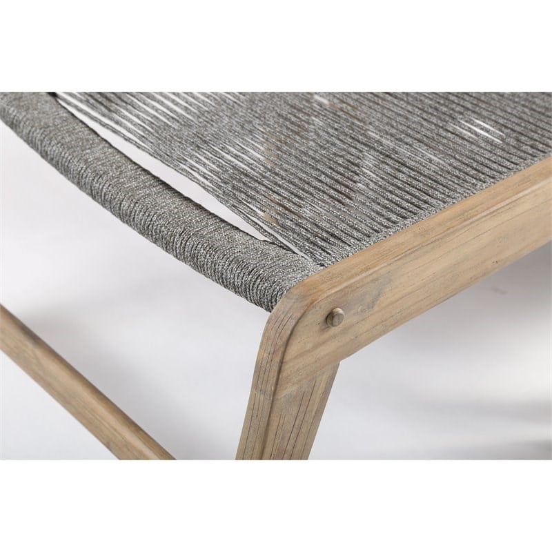 Seasonal Living Explorer Oceans Wood Lounge Chair in Mixed Gray Rope