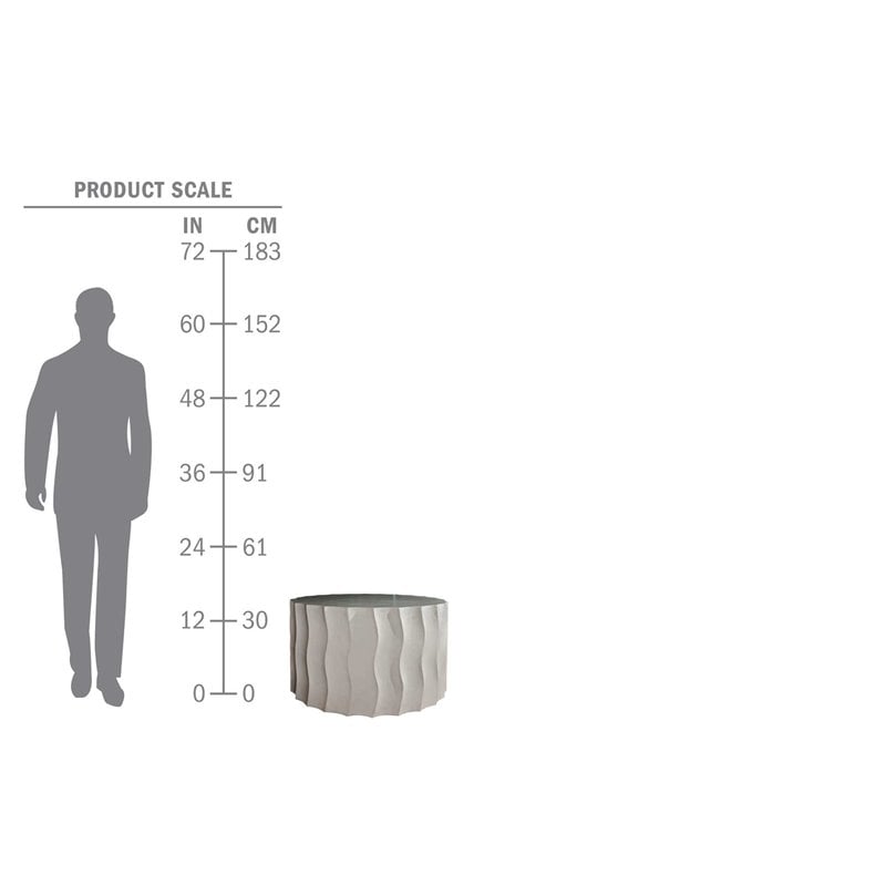 Seasonal Living Perpetual Concrete Wide Wave Accent Table in Slate Gray