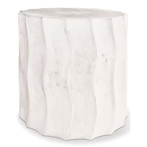 Seasonal Living Perpetual Concrete Short Wave Accent Table in Ebony White