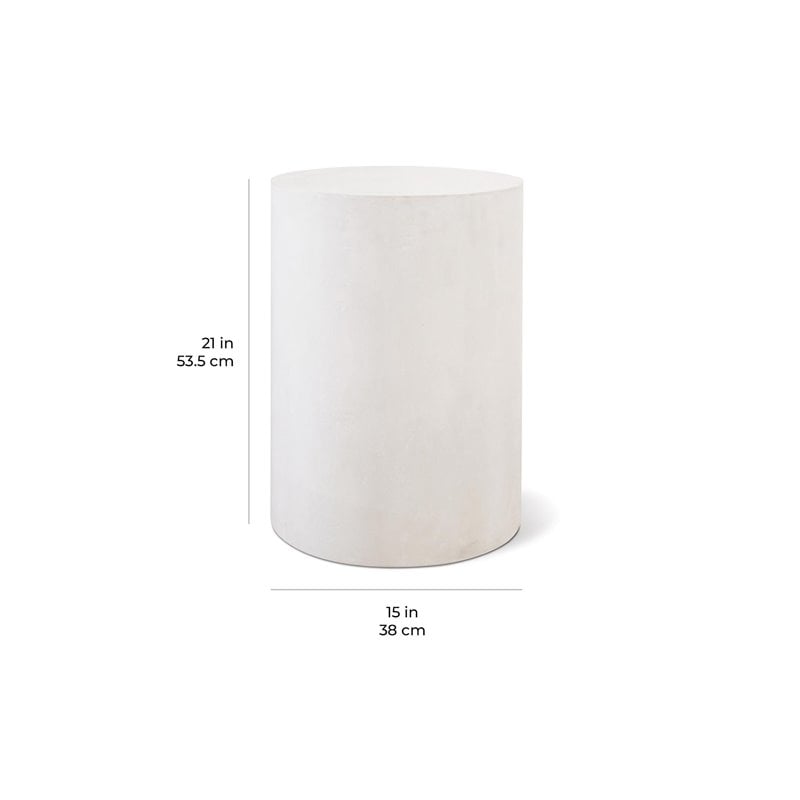 Seasonal Living Perpetual Ben Concrete Accent Table in Ebony White