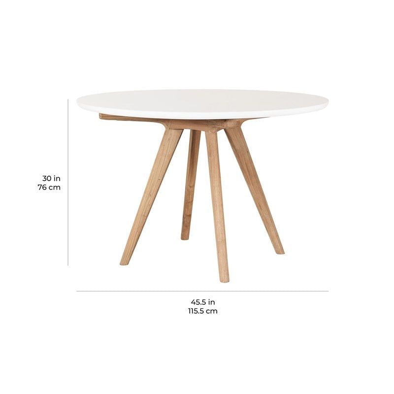 Seasonal Living Perpetual Viola Wood and Concrete Dining Table in Ebony White