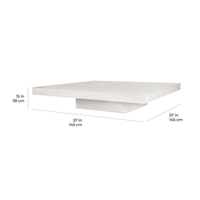 Seasonal Living Perpetual Lima Concrete Coffee Table in Ebony White