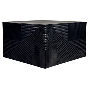 Seasonal Living Provenance Signature Ceramic 24&quot Textured Square Table in Black