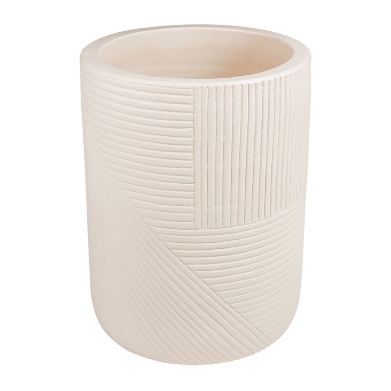 Seasonal Living Provenance Signature Ceramic 2-piece Textured Planters in Cream