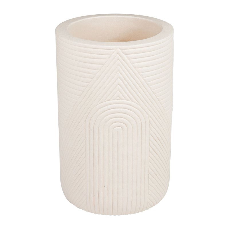 Seasonal Living Provenance Signature Ceramic 2-piece Textured Planters in Cream