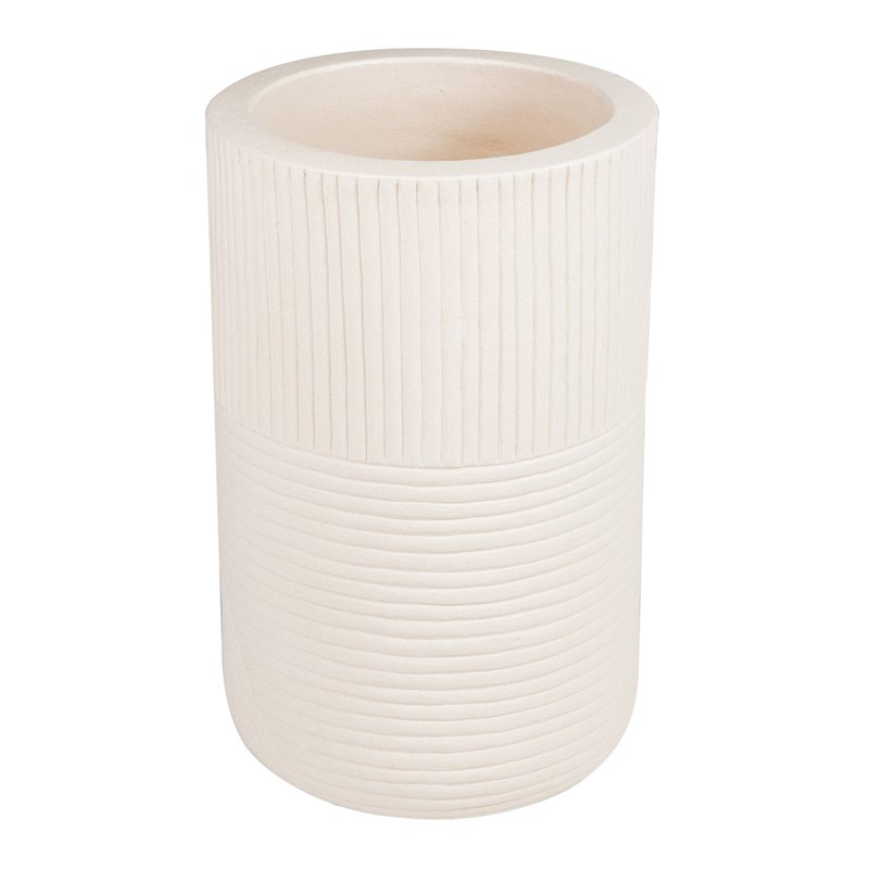 Seasonal Living Provenance Signature Ceramic 2-piece Textured Planters in Cream