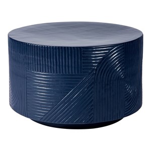 Seasonal Living Provenance Signature Ceramic 24&quot Textured Round Table in Blue