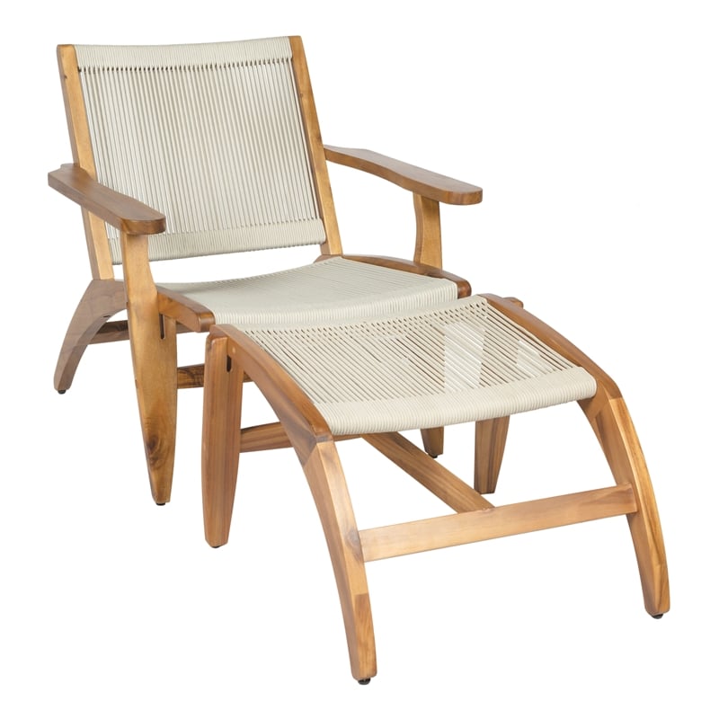 Seasonal Living Norway Lounge Chair and Foot Stool Set of Two