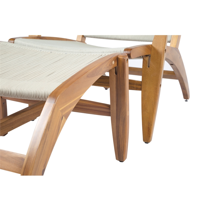 Seasonal Living Norway Lounge Chair and Foot Stool Set of Two