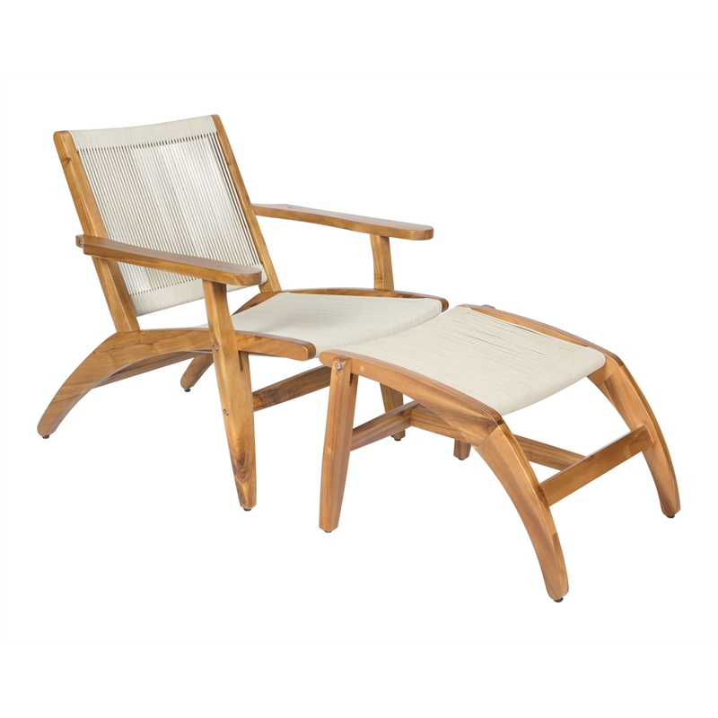 Seasonal Living Norway Lounge Chair and Foot Stool Set of Two