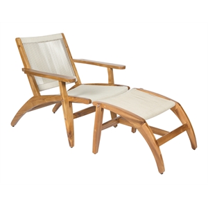 Seasonal Living Norway Lounge Chair and Foot Stool Set of Two
