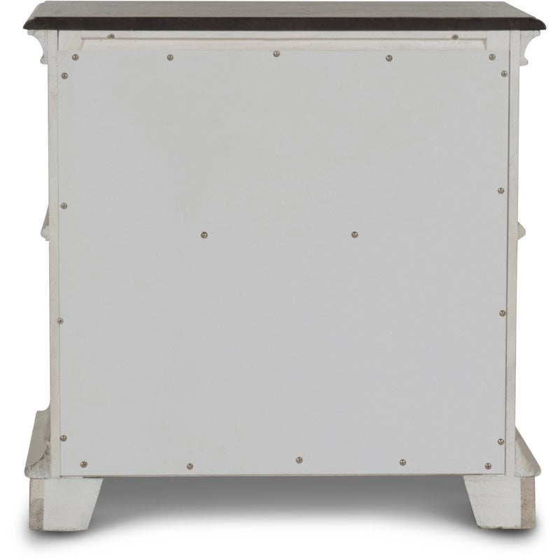 New Classic Furniture Anastasia Solid Wood Frame Nightstand in Antique White