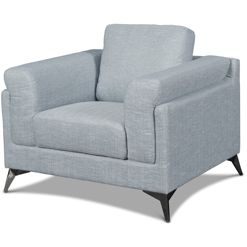 New Classic Furniture Donovan Wood/Fabric Upholstered Accent Chair in Dawn Blue