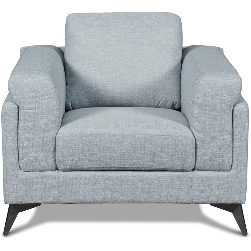 New Classic Furniture Donovan Wood/Fabric Upholstered Accent Chair in Dawn Blue