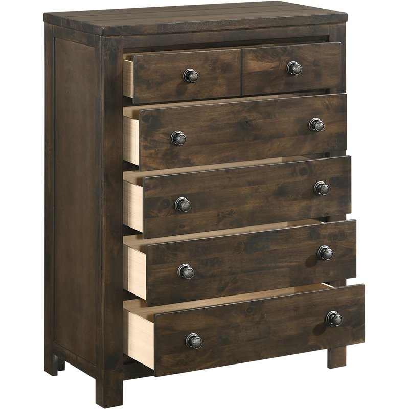New Classic Furniture Blue Ridge Solid Wood Bedroom Chest in Rustic Gray/Brown