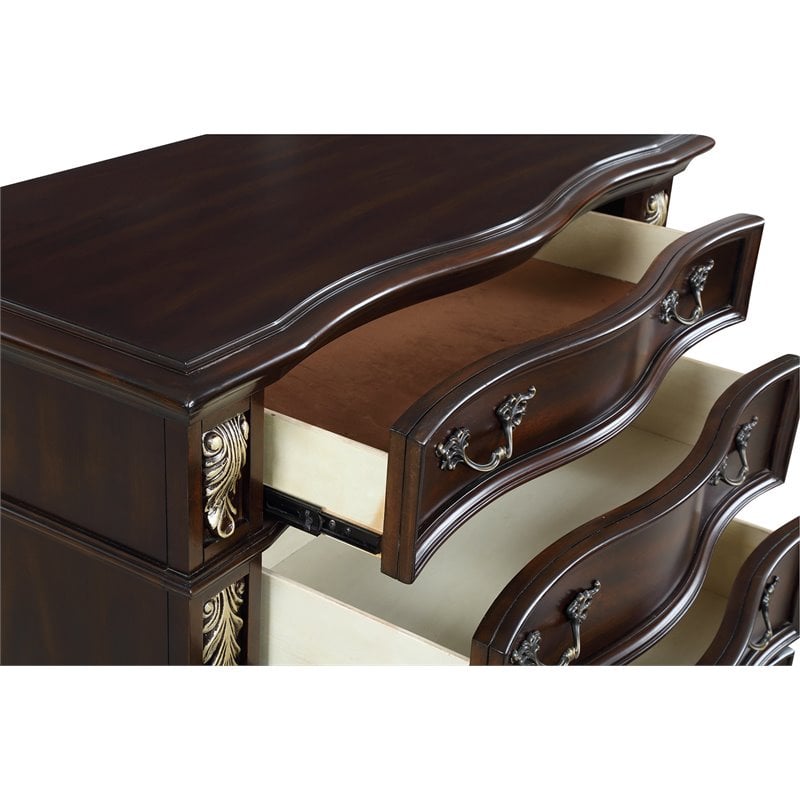 New Classic Furniture Maximus Solid Wood 6-Drawer Chest in Madeira Brown