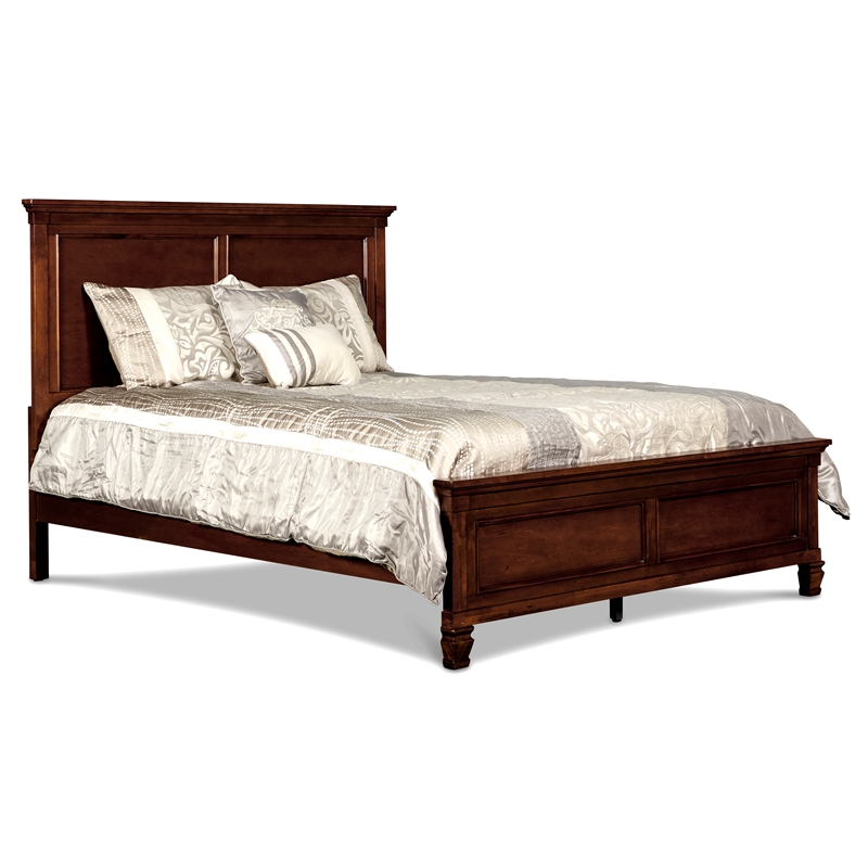 New Classic Furniture Tamarack 5/0 Solid Wood Queen Bed in Burnished Cherry