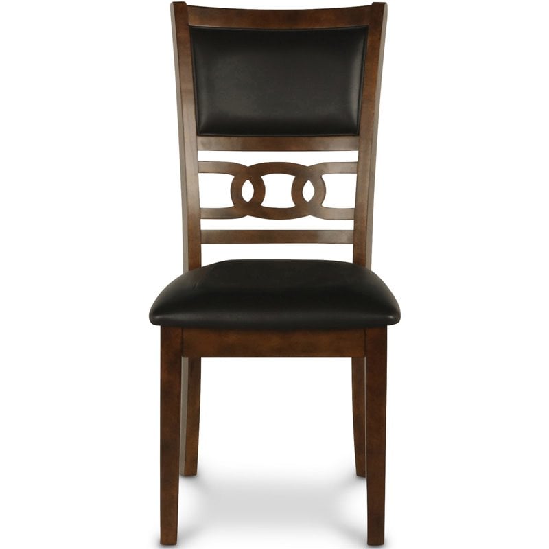 New Classic Furniture Gia Solid Wood 5-Piece Round Dining Set in Brown