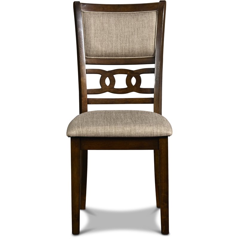 New Classic Furniture Gia Solid Wood 5-Piece Round Dining Set in Cherry Brown