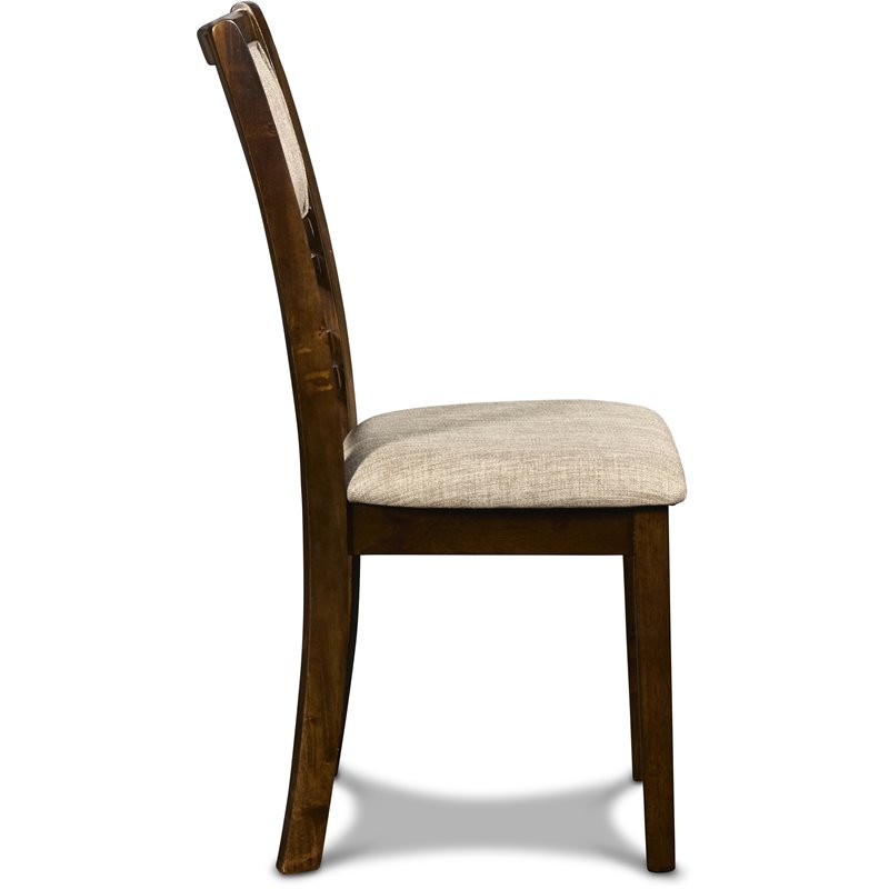 New Classic Furniture Gia Solid Wood 5-Piece Round Dining Set in Cherry Brown