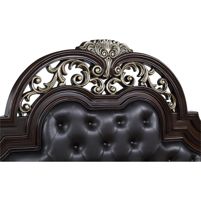 New Classic Furniture Maximus 6/0 Solid Wood King Bed in Madeira Brown