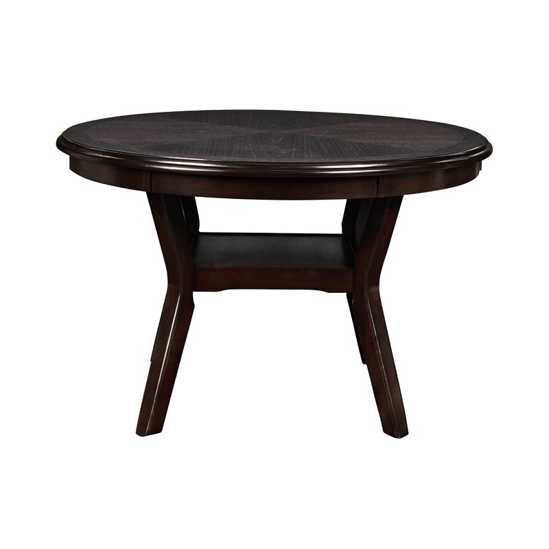 New Classic Furniture Gia 5Piece Round Solid Wood Dining Set in Ebony