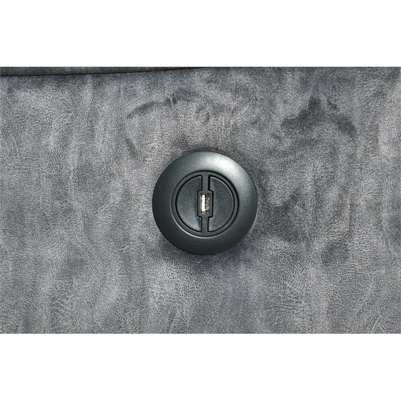 New Classic Furniture Tango Fabric Power Console Loveseat in Shadow Gray