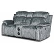 New Classic Furniture Tango Fabric Power Console Loveseat in Shadow Gray