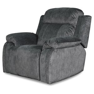 new classic furniture tango polyester fabric glider recliner, shadow gray