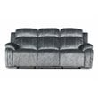 New Classic Furniture Tango Polyester Fabric Power Recliner Sofa in Shadow Gray