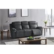 New Classic Furniture Tango Polyester Fabric Power Recliner Sofa in Shadow Gray