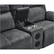 New Classic Furniture Tango Fabric Console Loveseat w/ Speaker in Shadow Gray