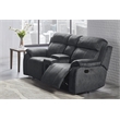 New Classic Furniture Tango Fabric Console Loveseat w/ Speaker in Shadow Gray