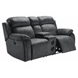 New Classic Furniture Tango Fabric Console Loveseat w/ Speaker in Shadow Gray