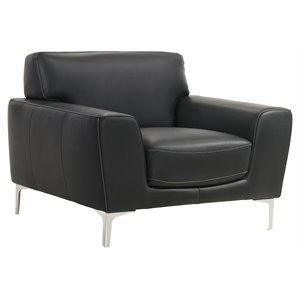 new classic furniture carrara top grain italian leather chair in black
