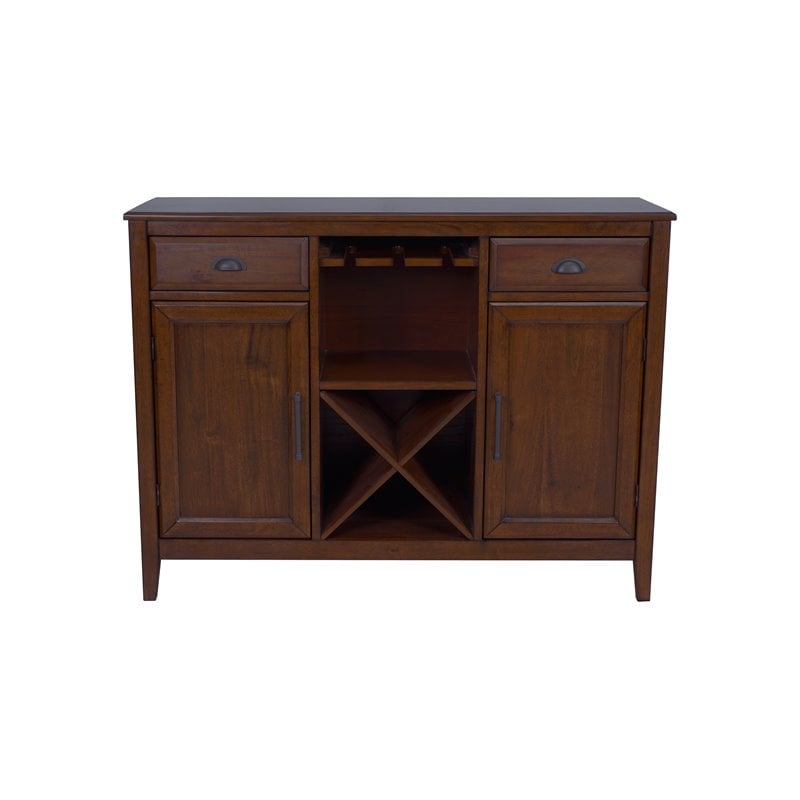New Classic Furniture Bixby Traditional Solid Wood Server in Brown