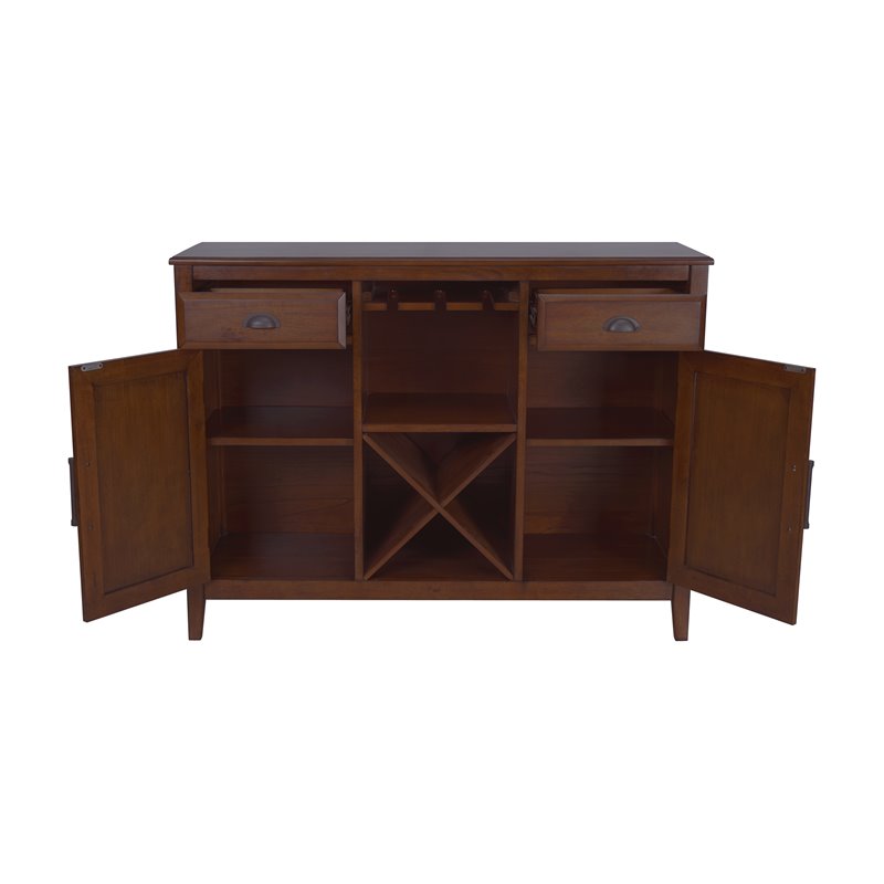 New Classic Furniture Bixby Traditional Solid Wood Server in Brown