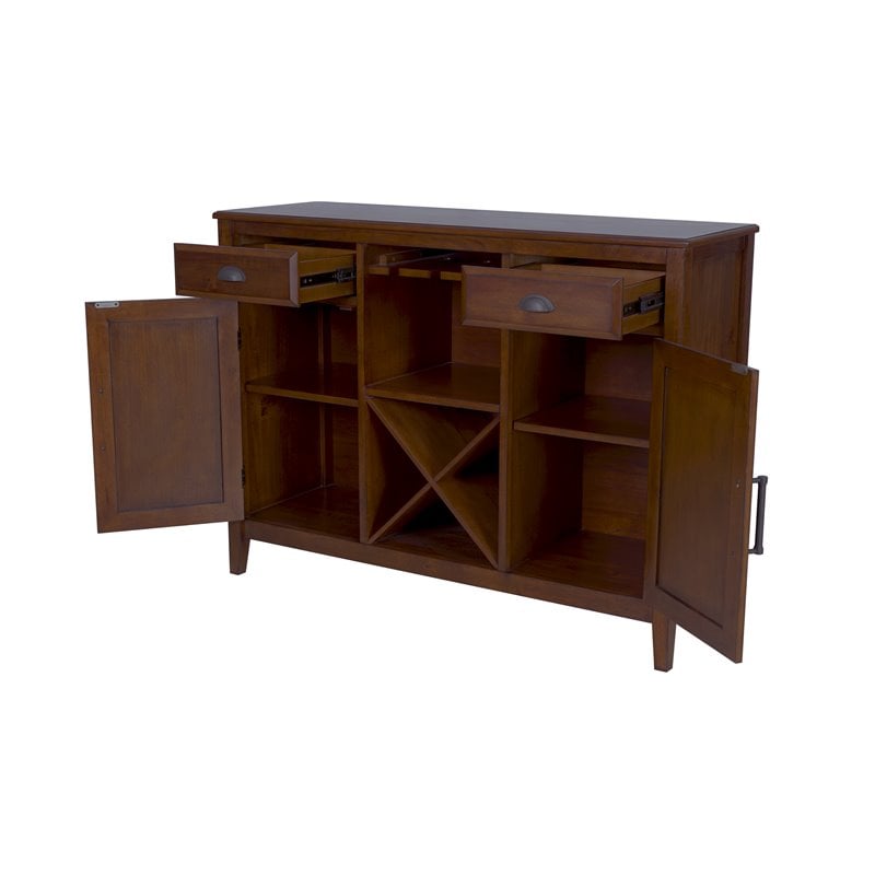 New Classic Furniture Bixby Traditional Solid Wood Server in Brown