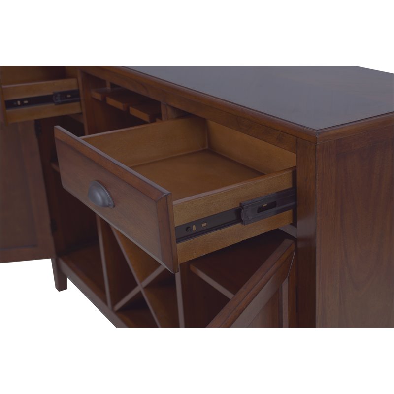 New Classic Furniture Bixby Traditional Solid Wood Server in Brown