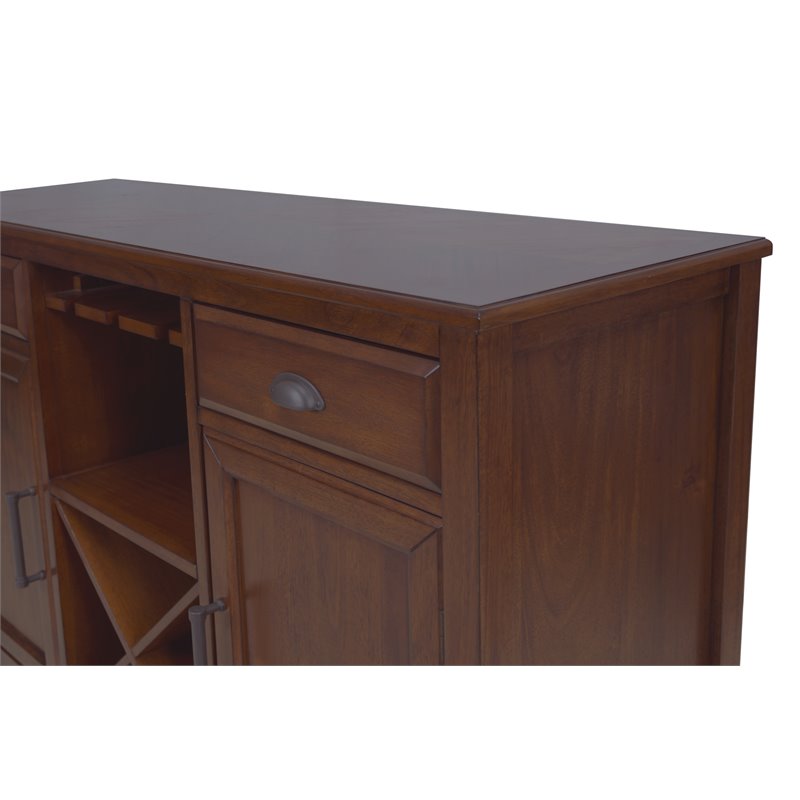 New Classic Furniture Bixby Traditional Solid Wood Server in Brown